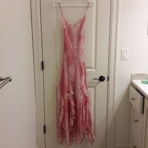 BCBG MaxAzria pink/white silk chiffon dress, 8